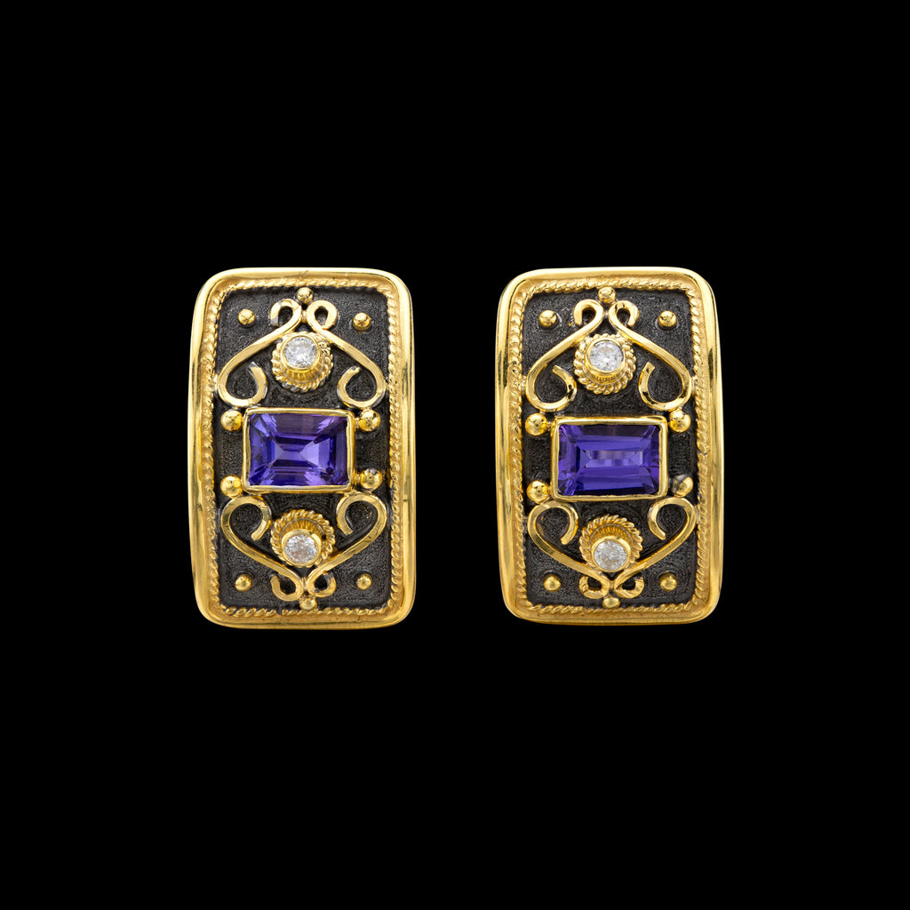 Georgiuos Collections Tanzanite & Diamond Earrings