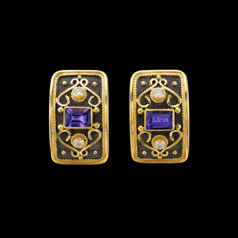Georgiuos Collections Tanzanite & Diamond Earrings