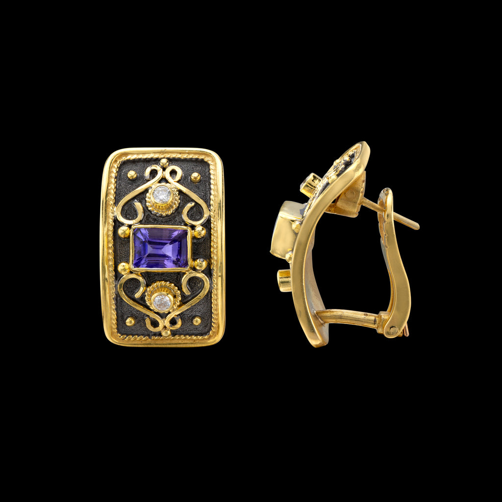 Georgiuos Collections Tanzanite & Diamond Earrings