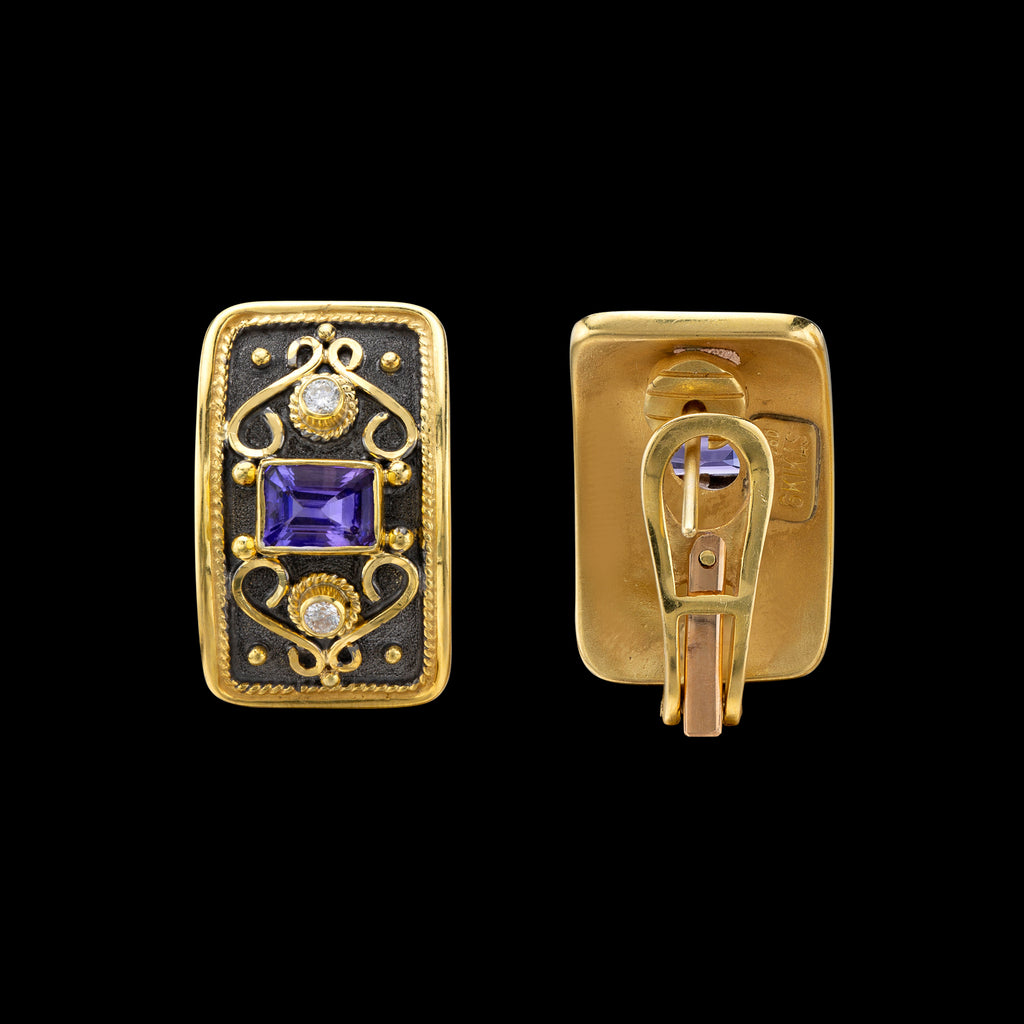 Georgiuos Collections Tanzanite & Diamond Earrings