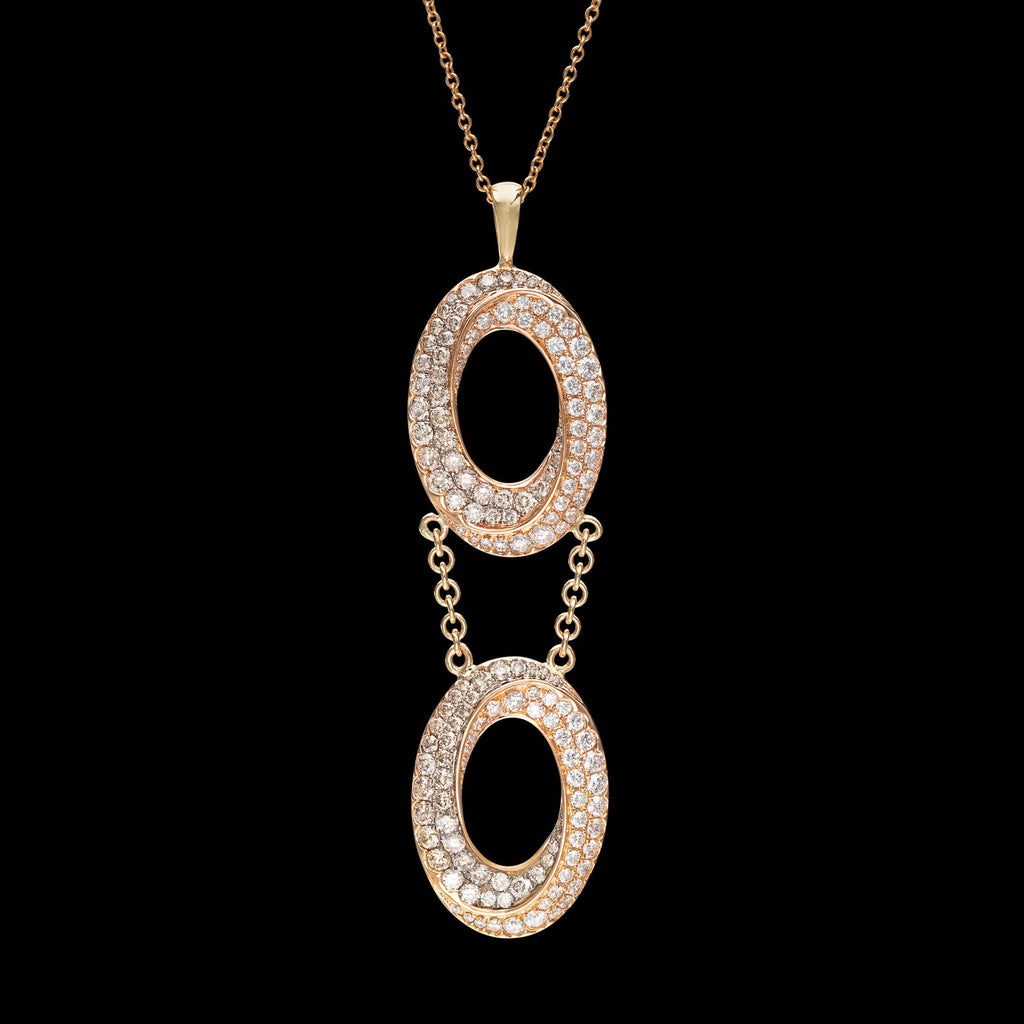Diamond & Rose Gold Pendant on Tiffany & Co. Chain