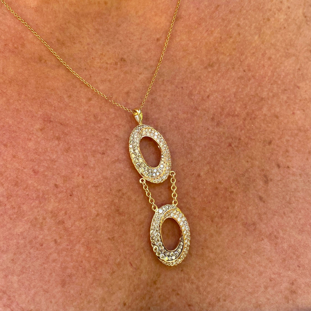 Diamond & Rose Gold Pendant on Tiffany & Co. Chain