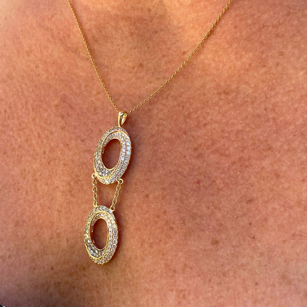 Diamond & Rose Gold Pendant on Tiffany & Co. Chain