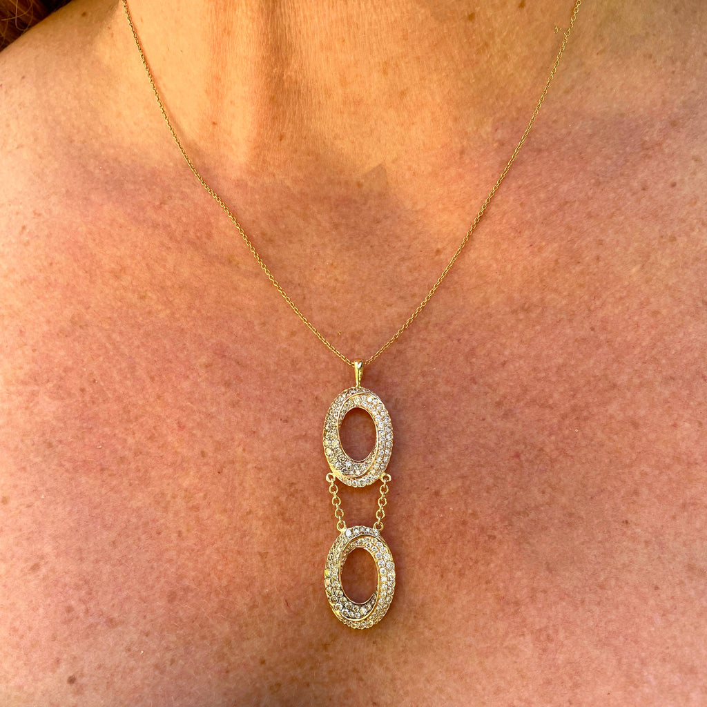 Diamond & Rose Gold Pendant on Tiffany & Co. Chain