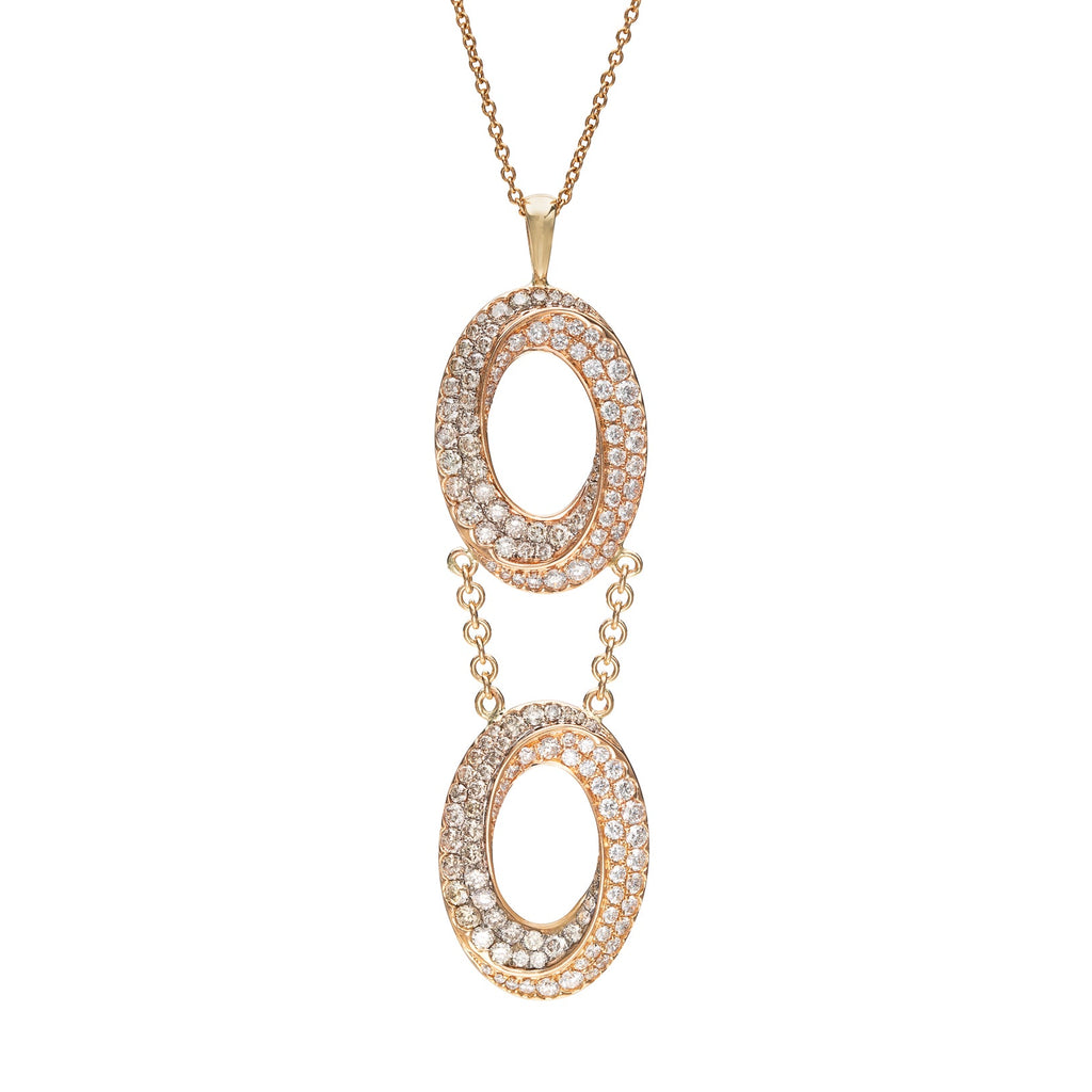 Diamond & Rose Gold Pendant on Tiffany & Co. Chain
