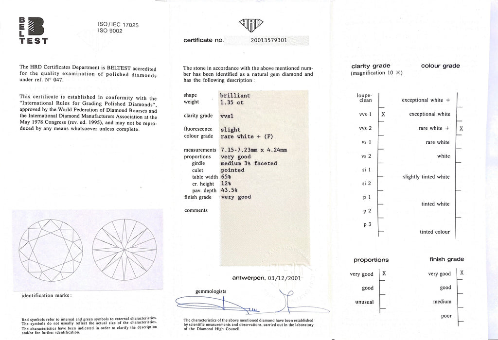 HRD 2.67-ct Diamond Solitaire Earrings