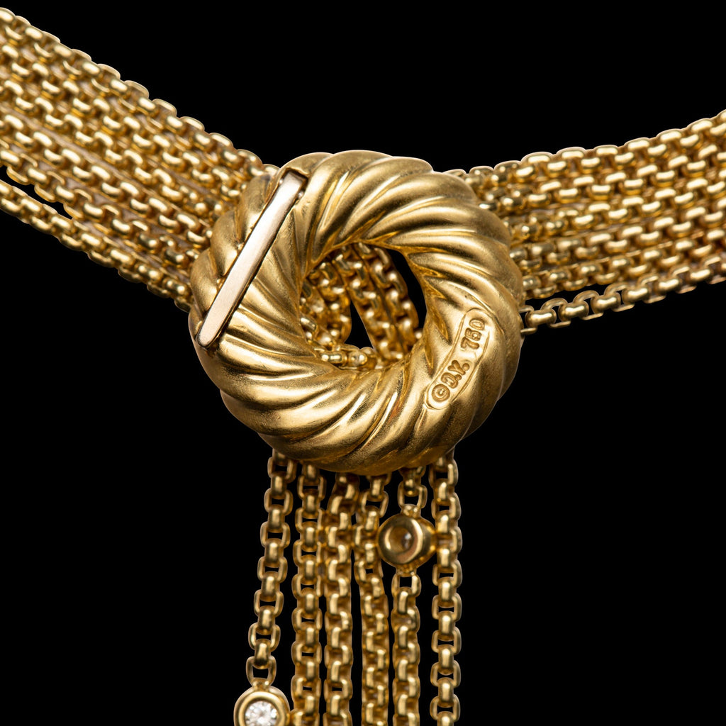 David Yurman Diamond Multi-Strand Tassel Necklace