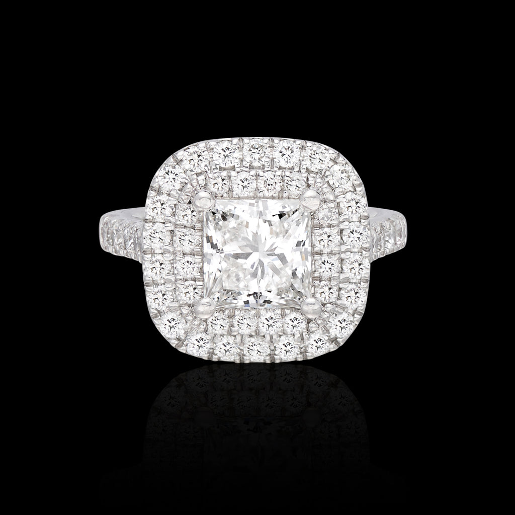Phenomenal 3.22cttw Princess Cut Diamond Ring