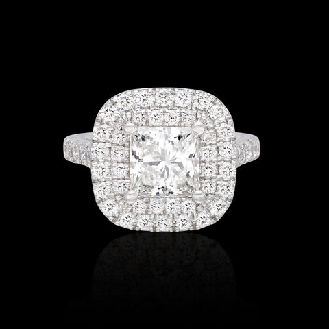Phenomenal 3.22cttw Princess Cut Diamond Ring
