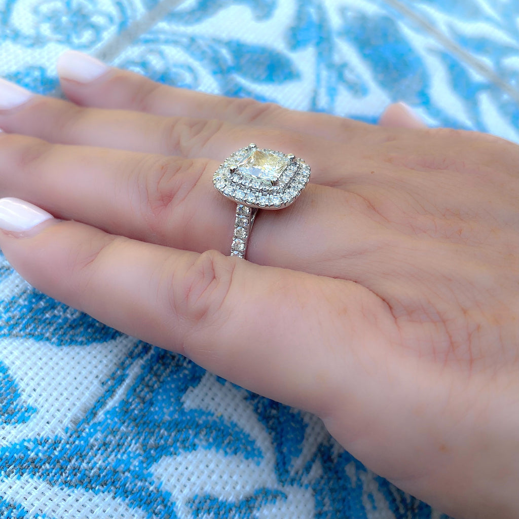 Phenomenal 3.22cttw Princess Cut Diamond Ring