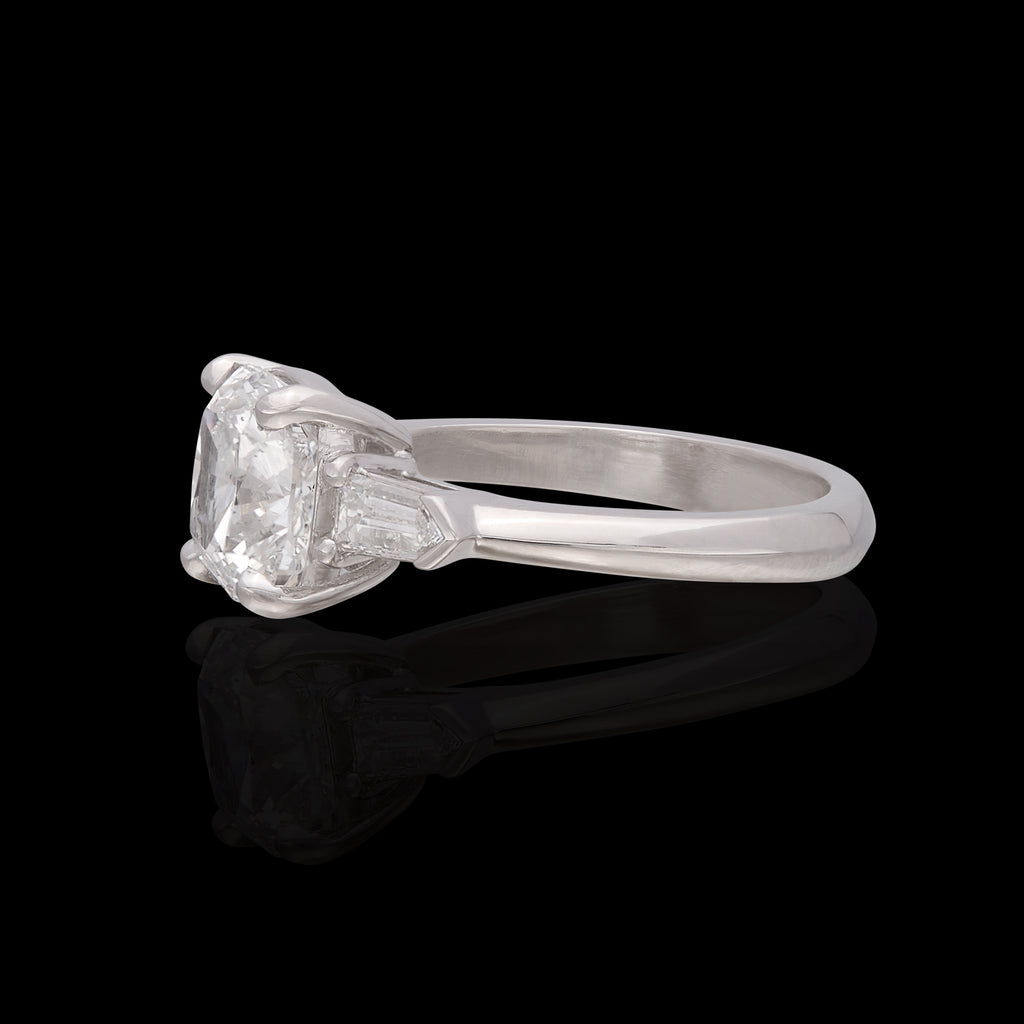 2.62ct GIA Cushion Cut Platinum Diamond Ring