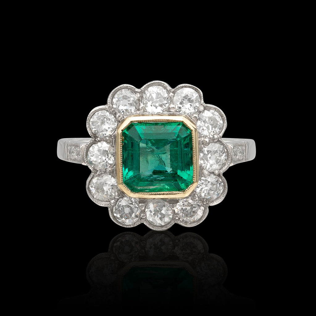 Estate Emerald & Diamond Ring