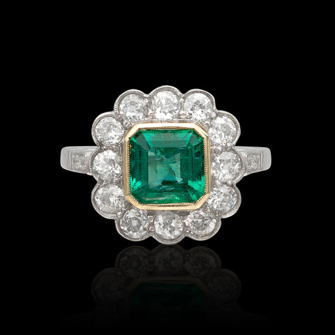 Estate Emerald & Diamond Ring