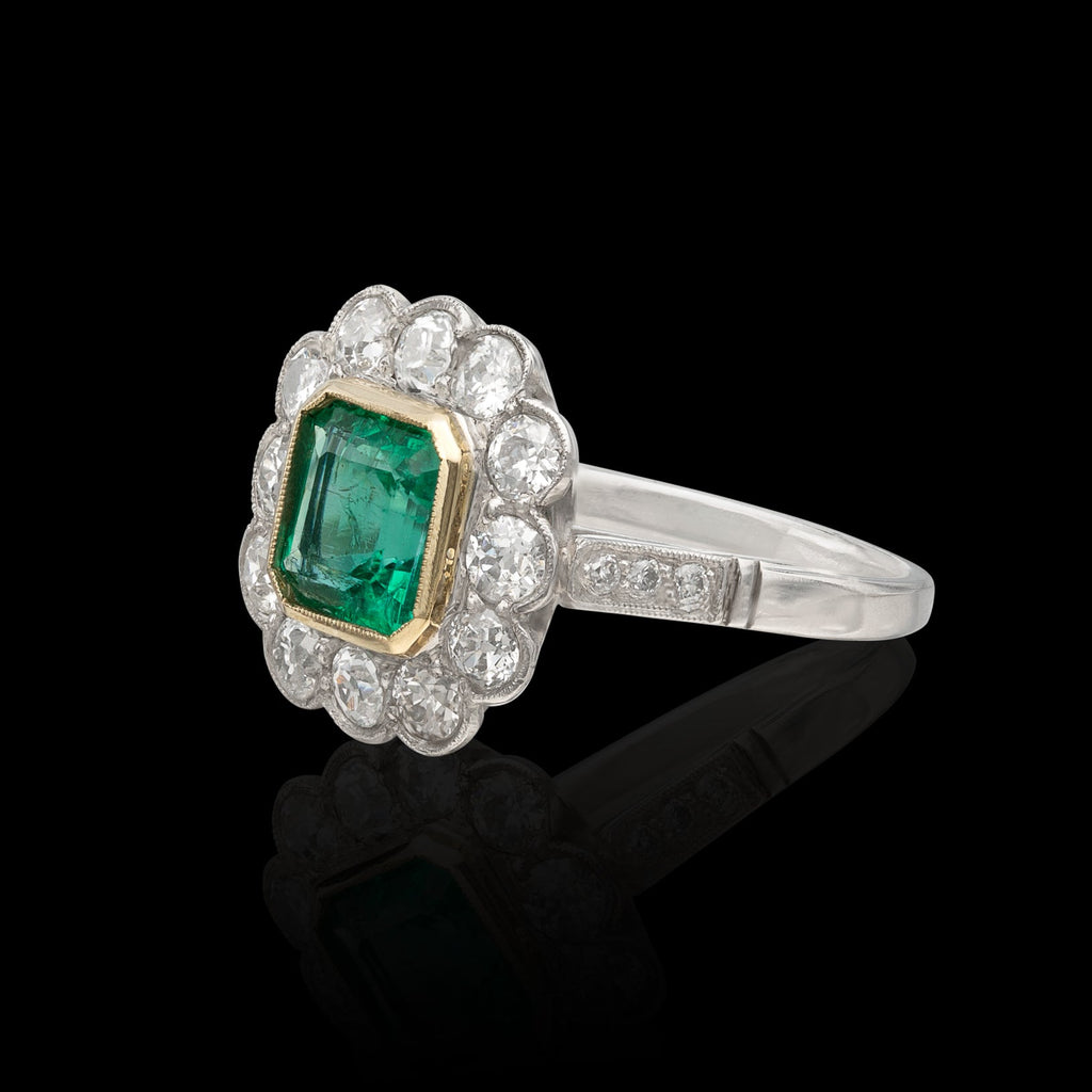 Estate Emerald & Diamond Ring