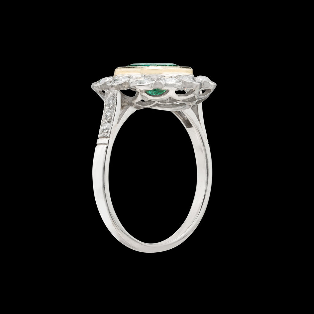 Estate Emerald & Diamond Ring