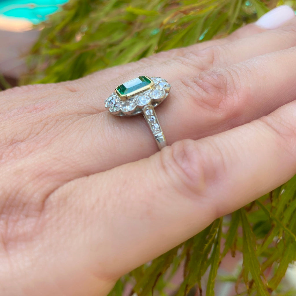 Estate Emerald & Diamond Ring