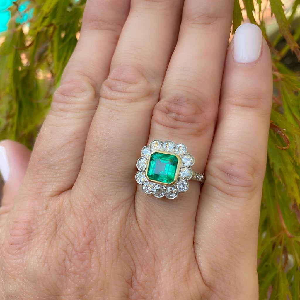 Estate Emerald & Diamond Ring