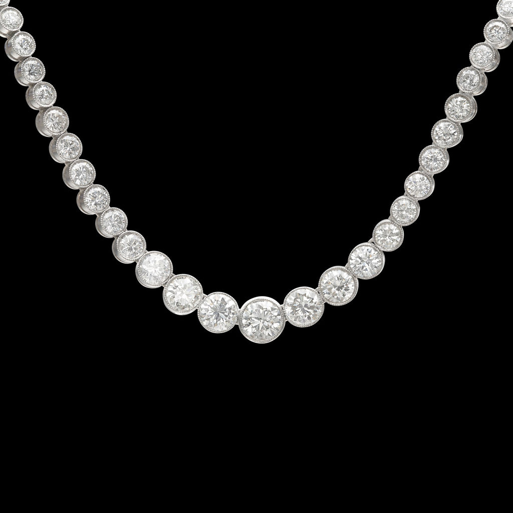 Exceptional Diamond and Platinum Rivière Necklace