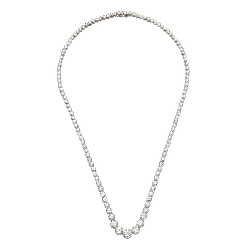Exceptional Diamond and Platinum Rivière Necklace