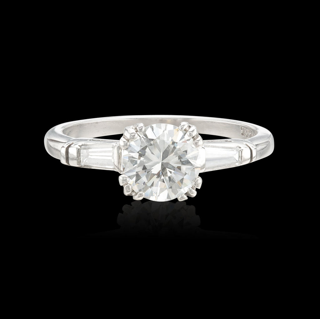 Estate Diamond and Platinum Engagement Ring