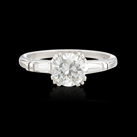 Estate Diamond and Platinum Engagement Ring