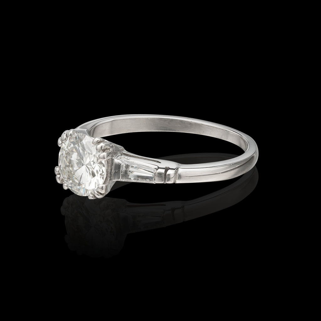 Estate Diamond and Platinum Engagement Ring