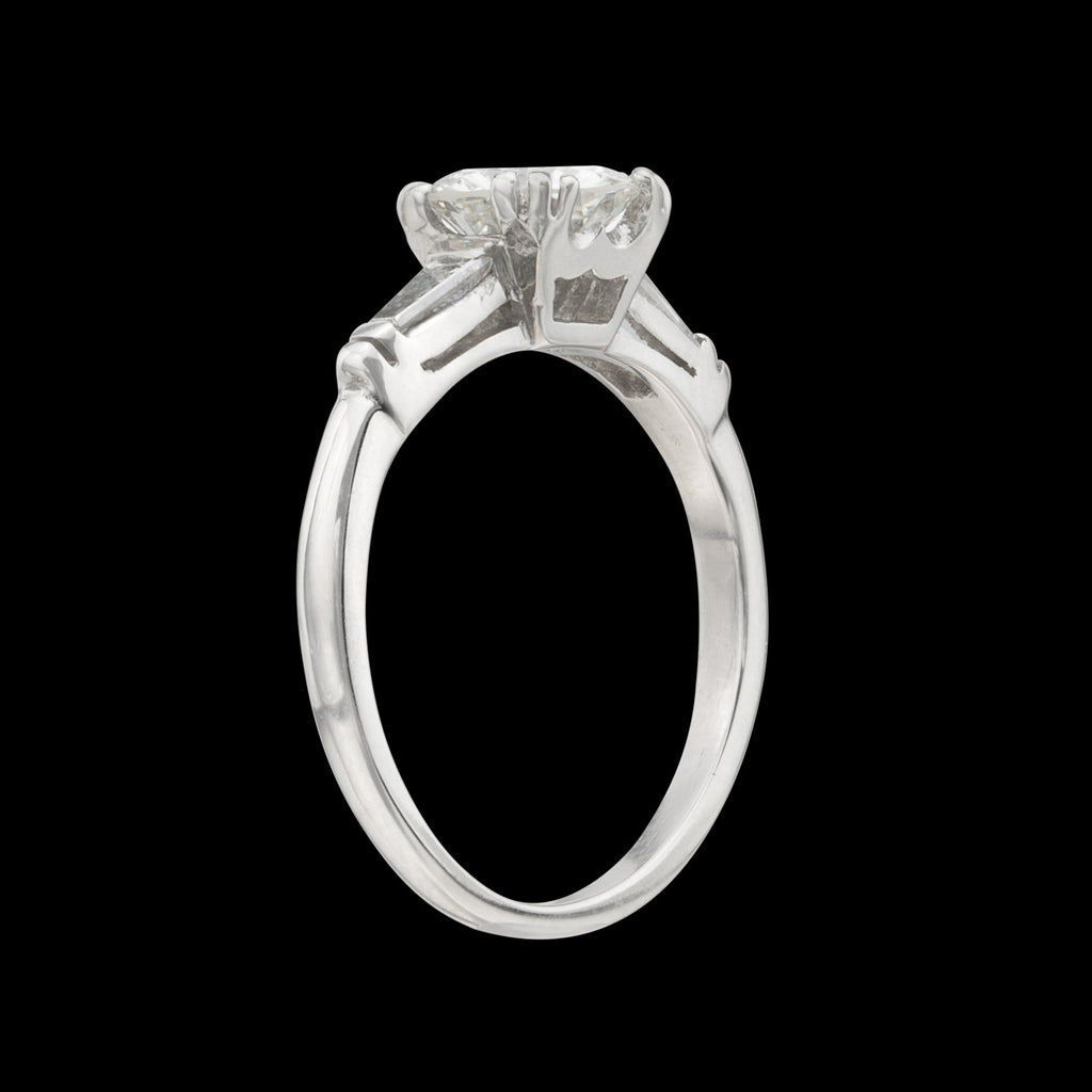 Estate Diamond and Platinum Engagement Ring