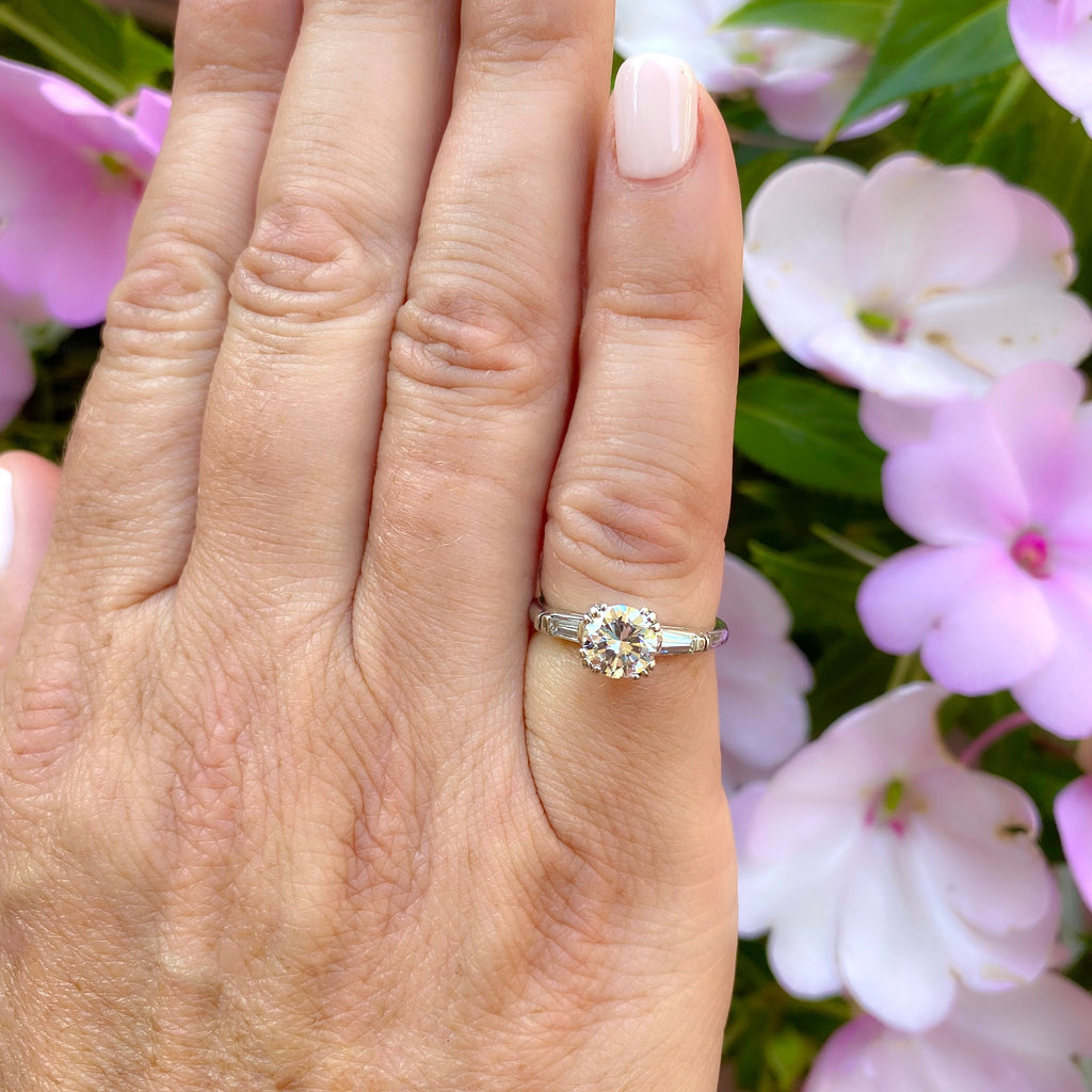 Estate Diamond and Platinum Engagement Ring