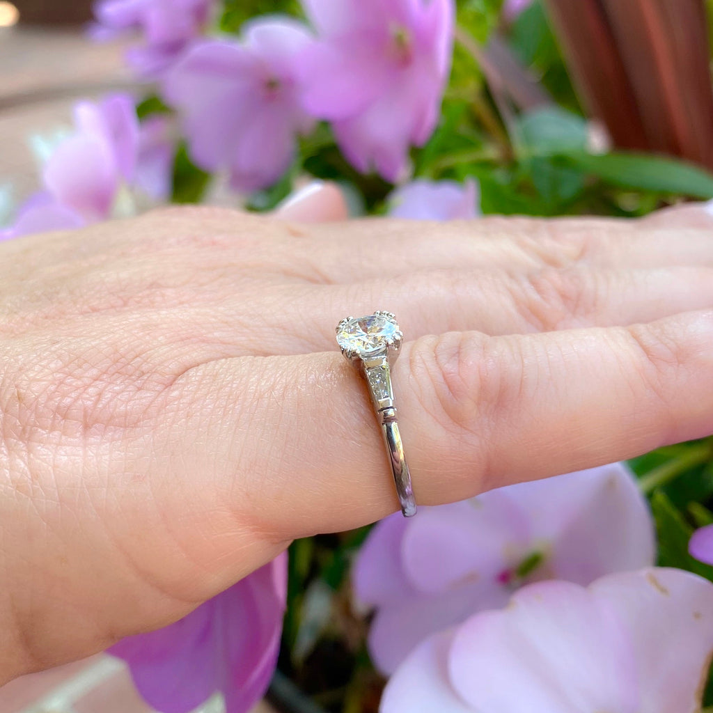 Estate Diamond and Platinum Engagement Ring