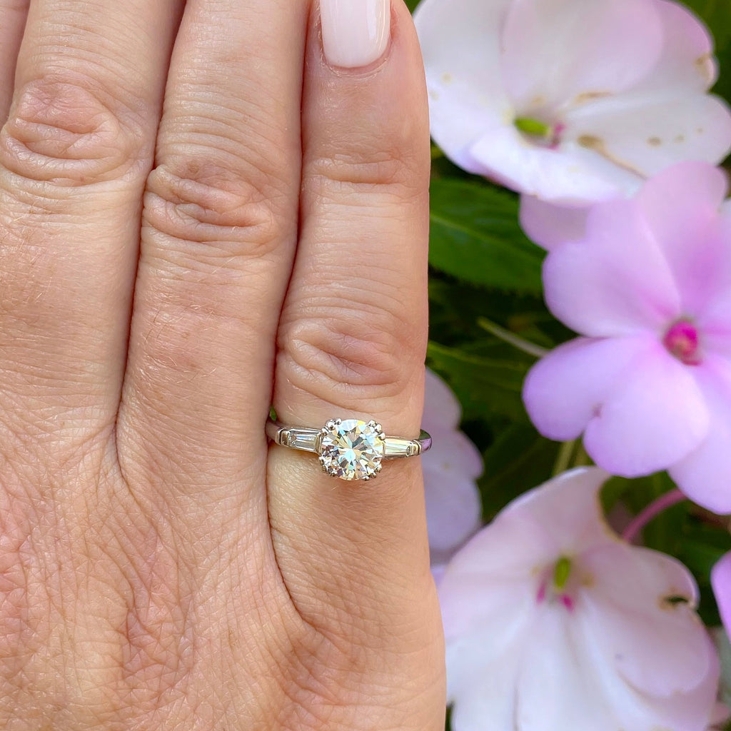 Estate Diamond and Platinum Engagement Ring