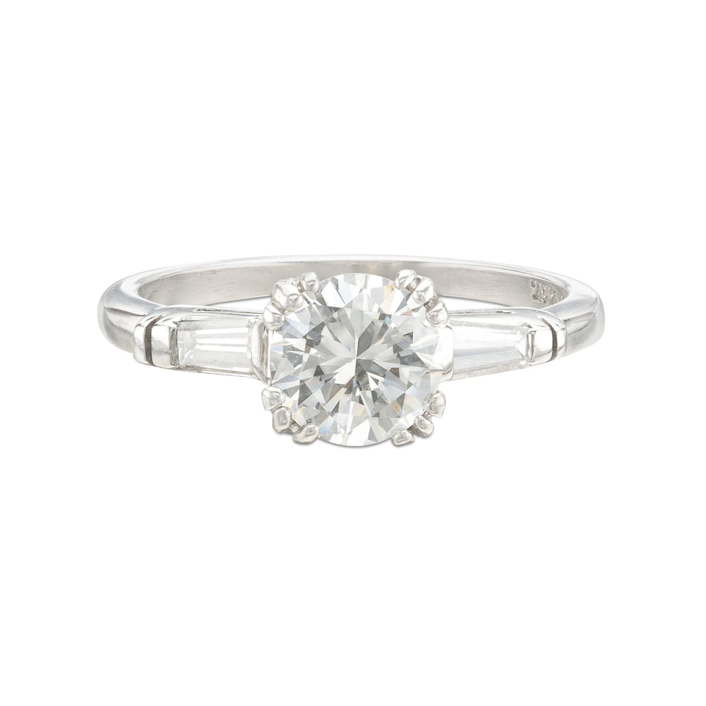 Estate Diamond and Platinum Engagement Ring