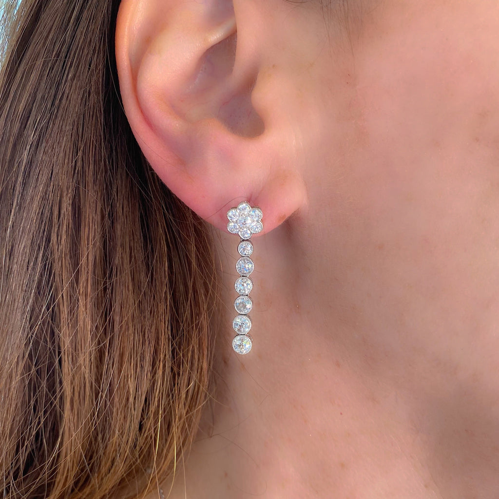 Vintage Diamond & Platinum Earrings