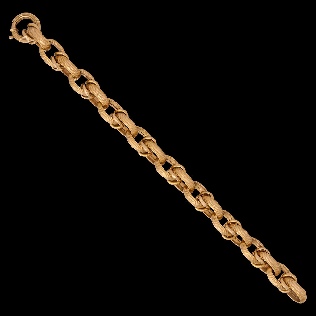 Italian 18k Gold Textured Link Bracelet
