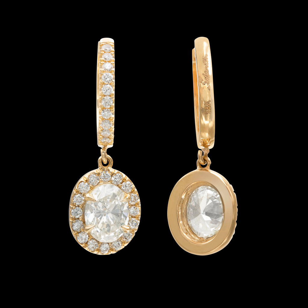 1.91-ct Oval Diamond Drop Earrings by Salavetti
