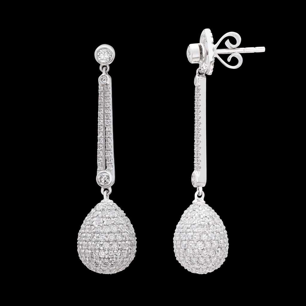 Salavetti Diamond & 18k White Gold Pendant Earrings