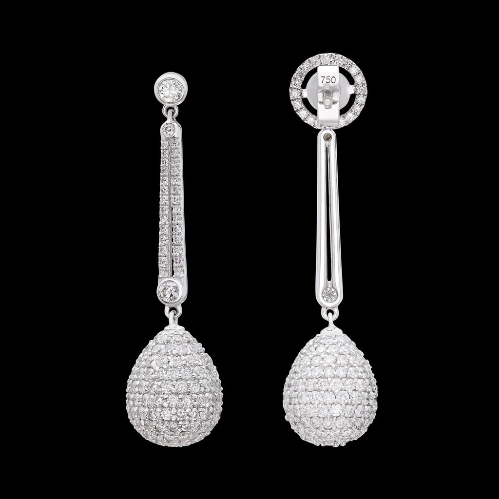 Salavetti Diamond & 18k White Gold Pendant Earrings