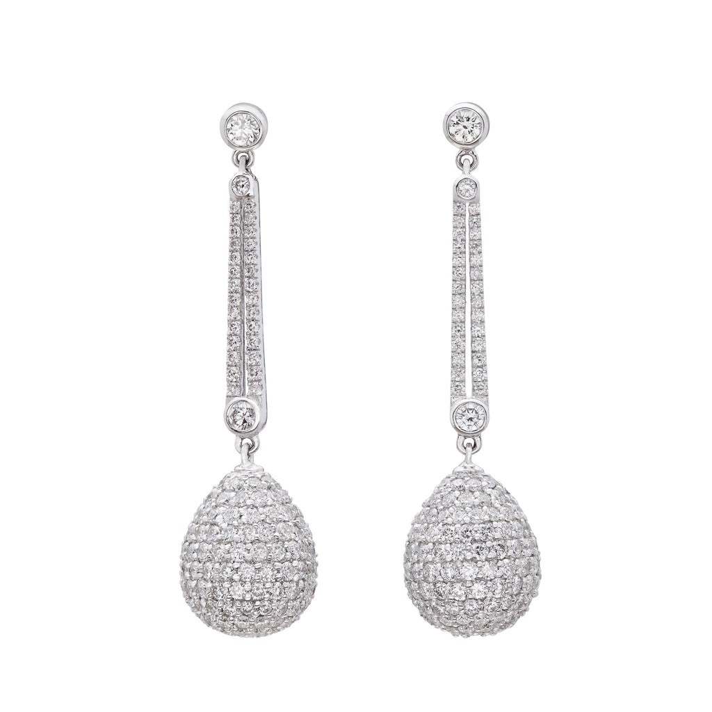 Salavetti Diamond & 18k White Gold Pendant Earrings