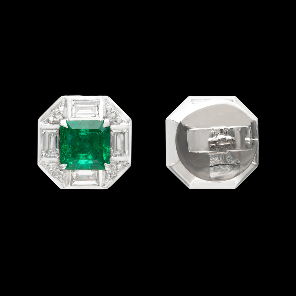Emerald and Diamond Earrings by Salavetti