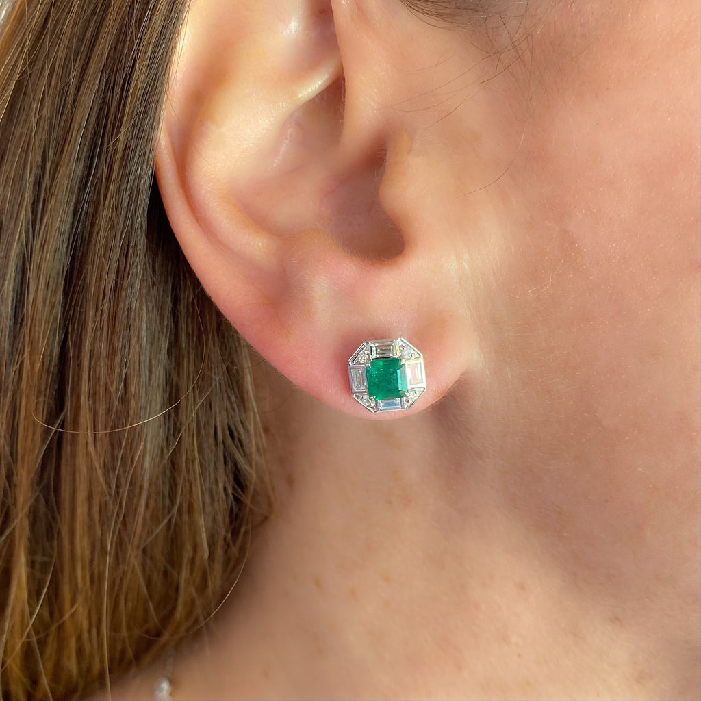 Emerald and Diamond Earrings by Salavetti
