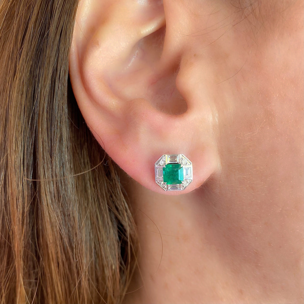 Emerald and Diamond Earrings by Salavetti
