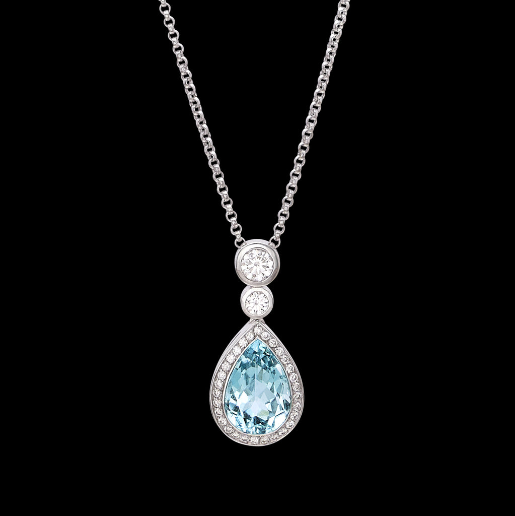 Hans D. Krieger Aquamarine & Diamond Necklace