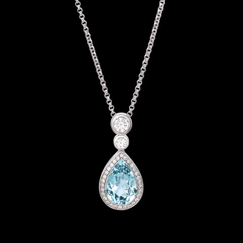 Hans D. Krieger Aquamarine & Diamond Necklace