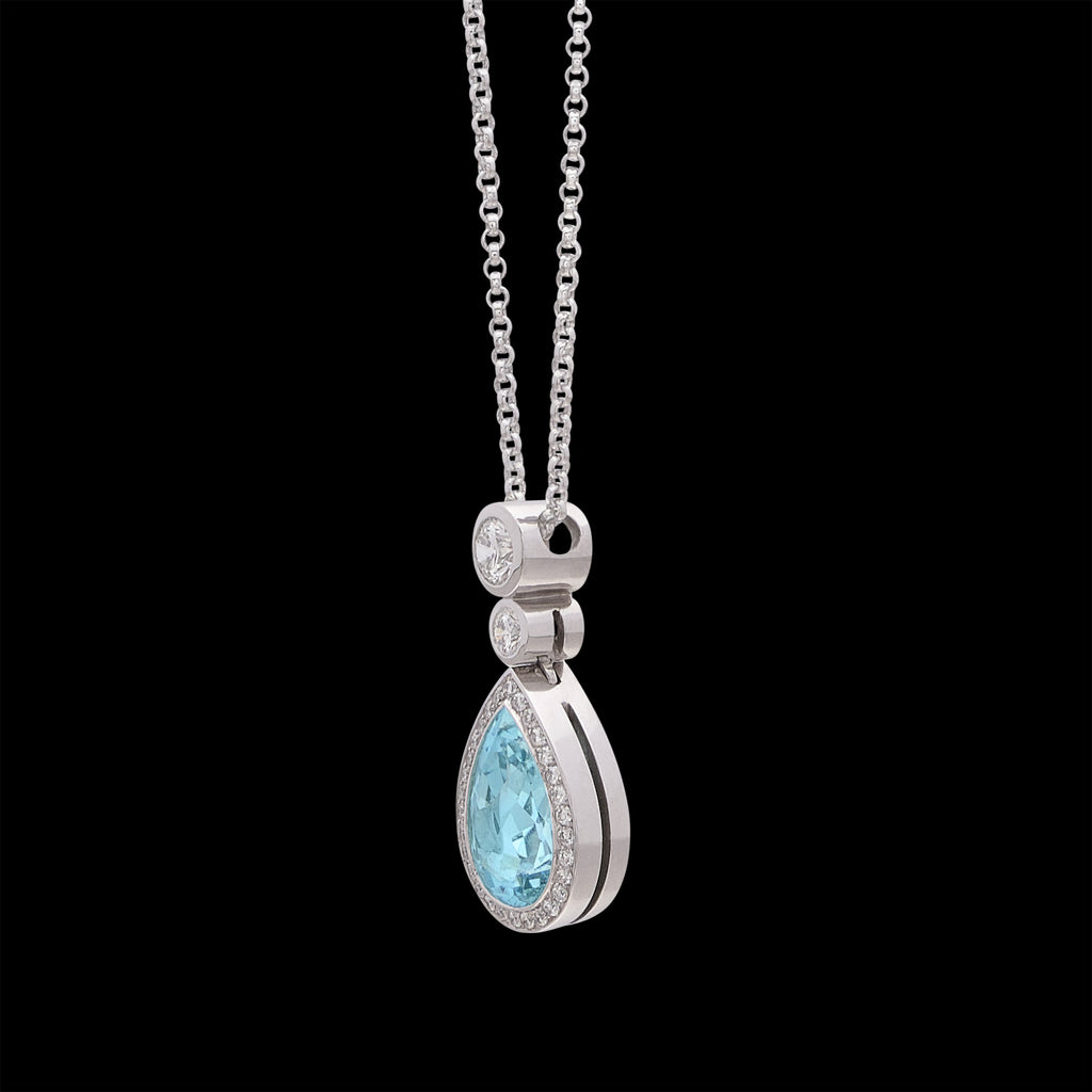 Hans D. Krieger Aquamarine & Diamond Necklace