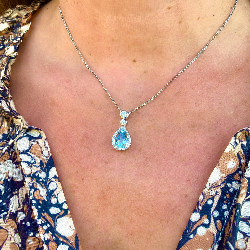 Hans D. Krieger Aquamarine & Diamond Necklace