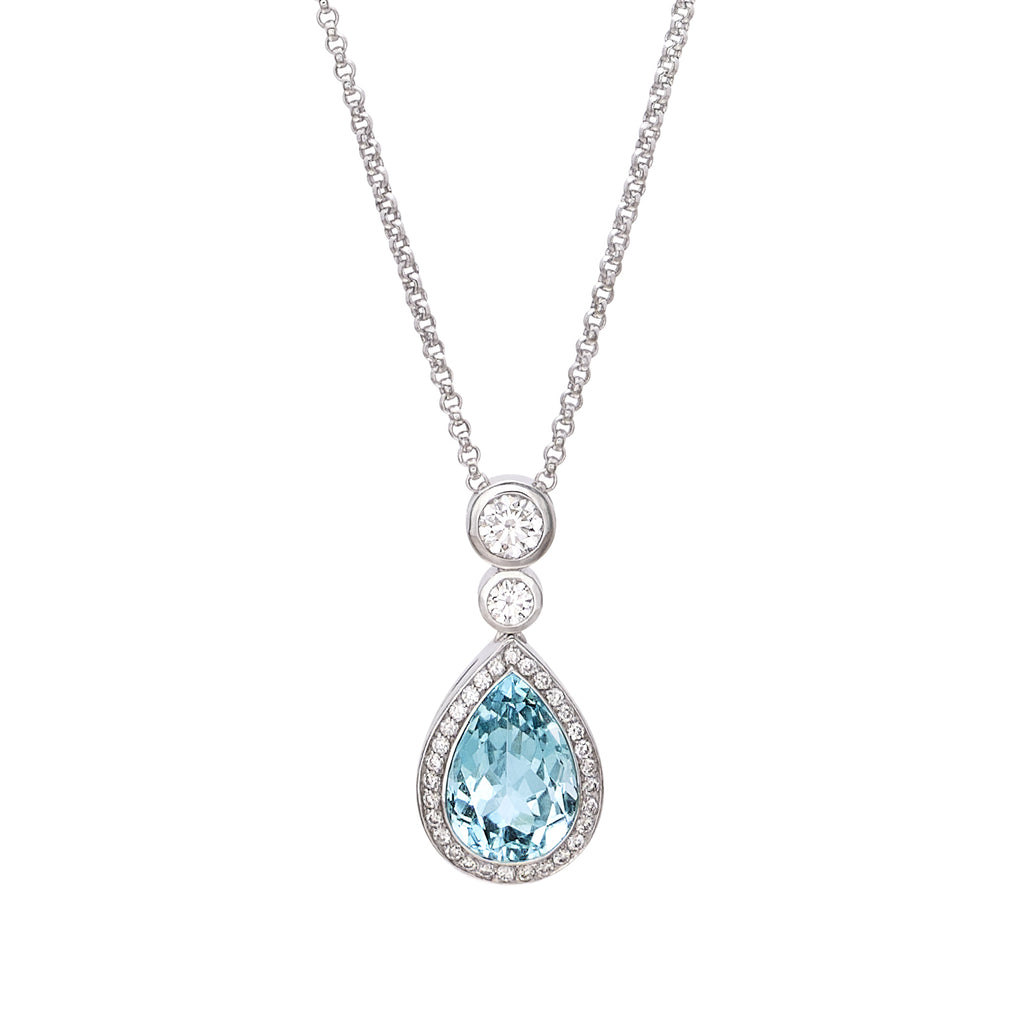 Hans D. Krieger Aquamarine & Diamond Necklace