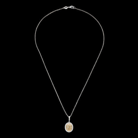 1.26ct Natural Yellow Oval Diamond Pendant Necklace