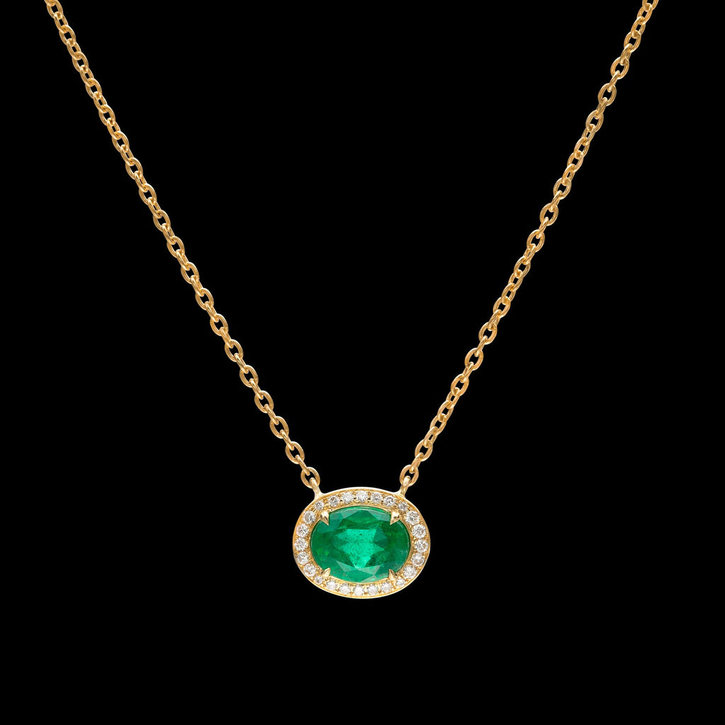 Emerald and Diamond Necklace by Salavetti