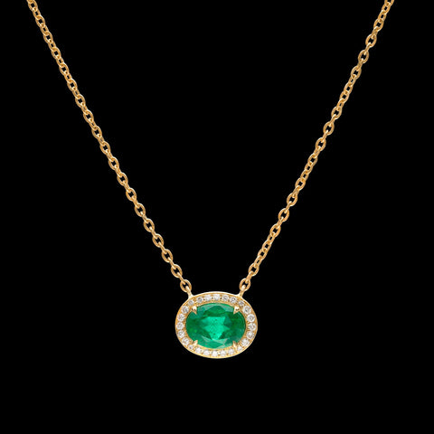 Emerald and Diamond Necklace by Salavetti