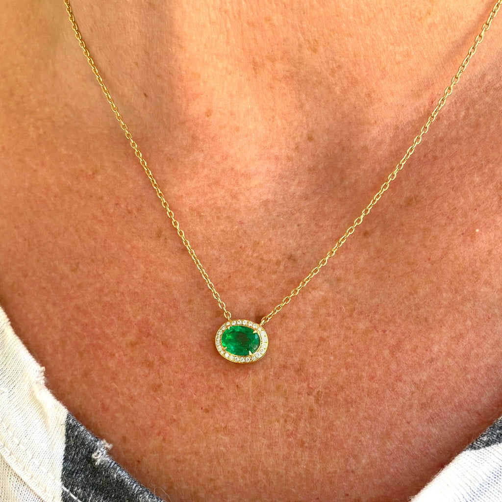 Emerald and Diamond Necklace by Salavetti
