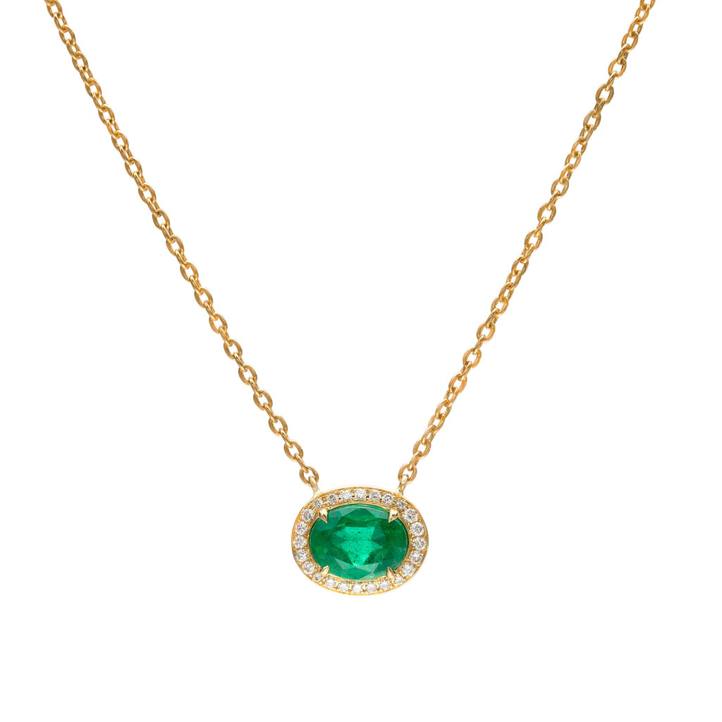 Emerald and Diamond Necklace by Salavetti